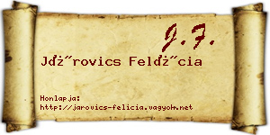Járovics Felícia névjegykártya